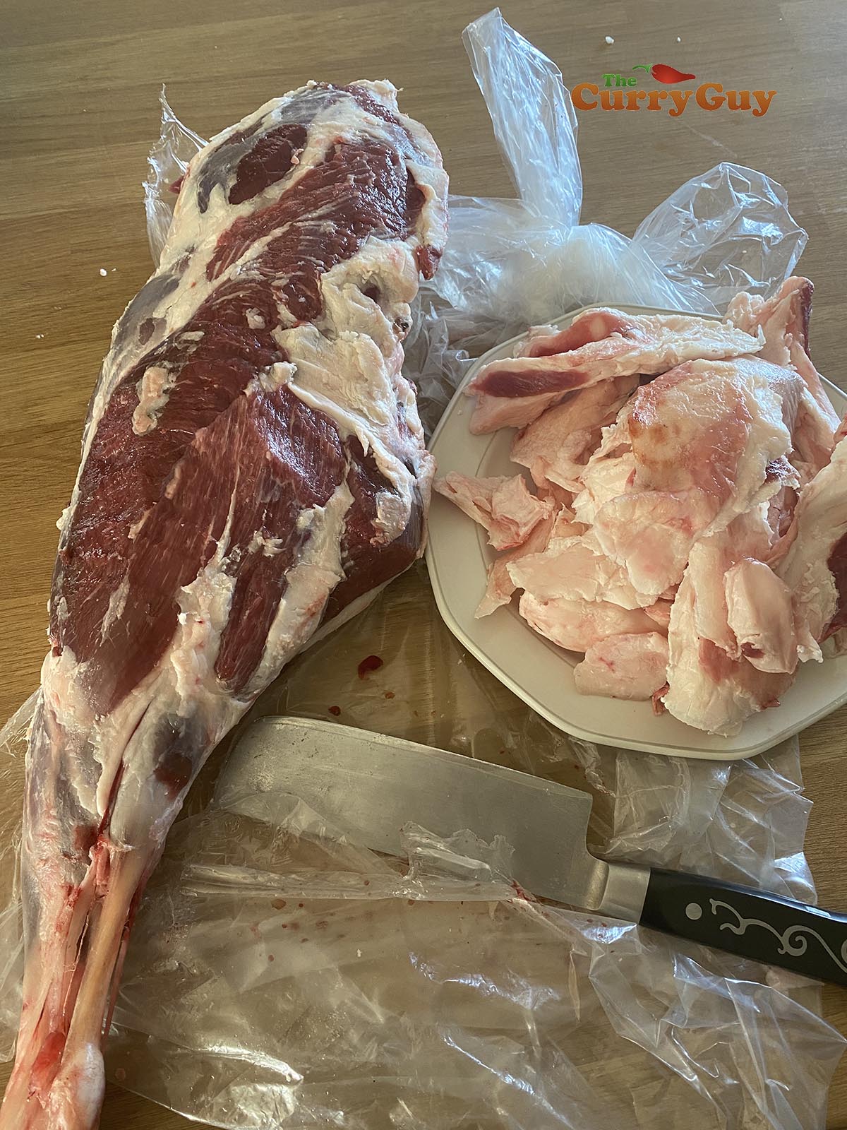 Let of lamb with fat trimmed off.