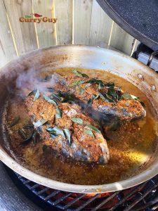 Fish fry with marinade and curry leaves