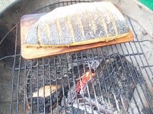 Barbequed salmon