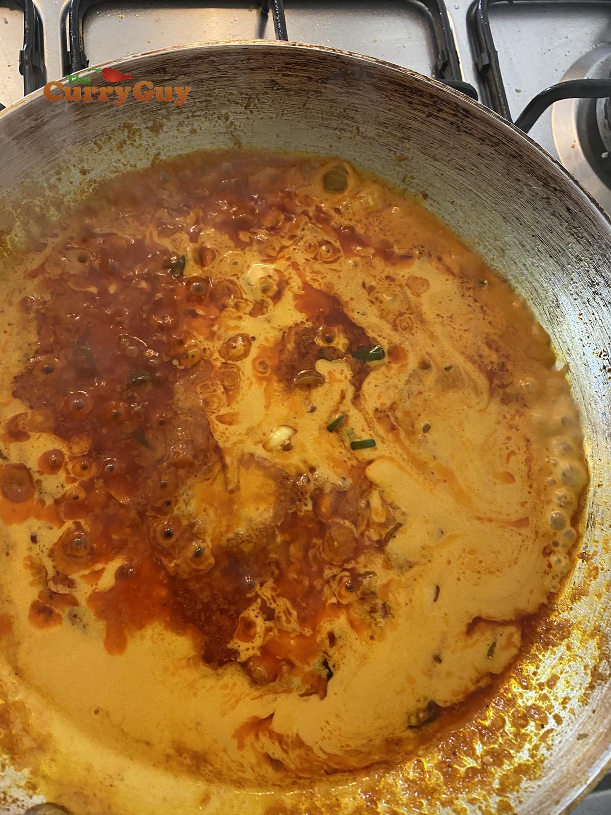 Adding base sauce to pan