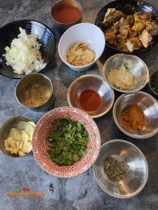 Ingredients for garlic chilli chicken