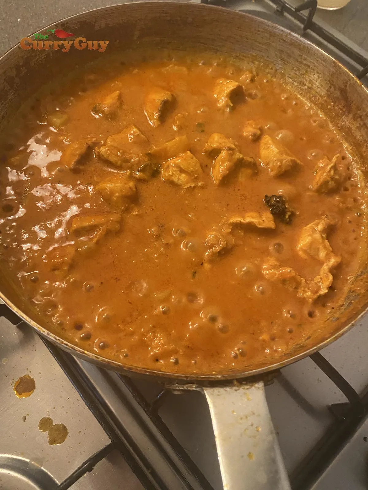 simmering chicken dhansak