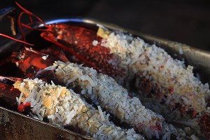 Making tandoori lobster