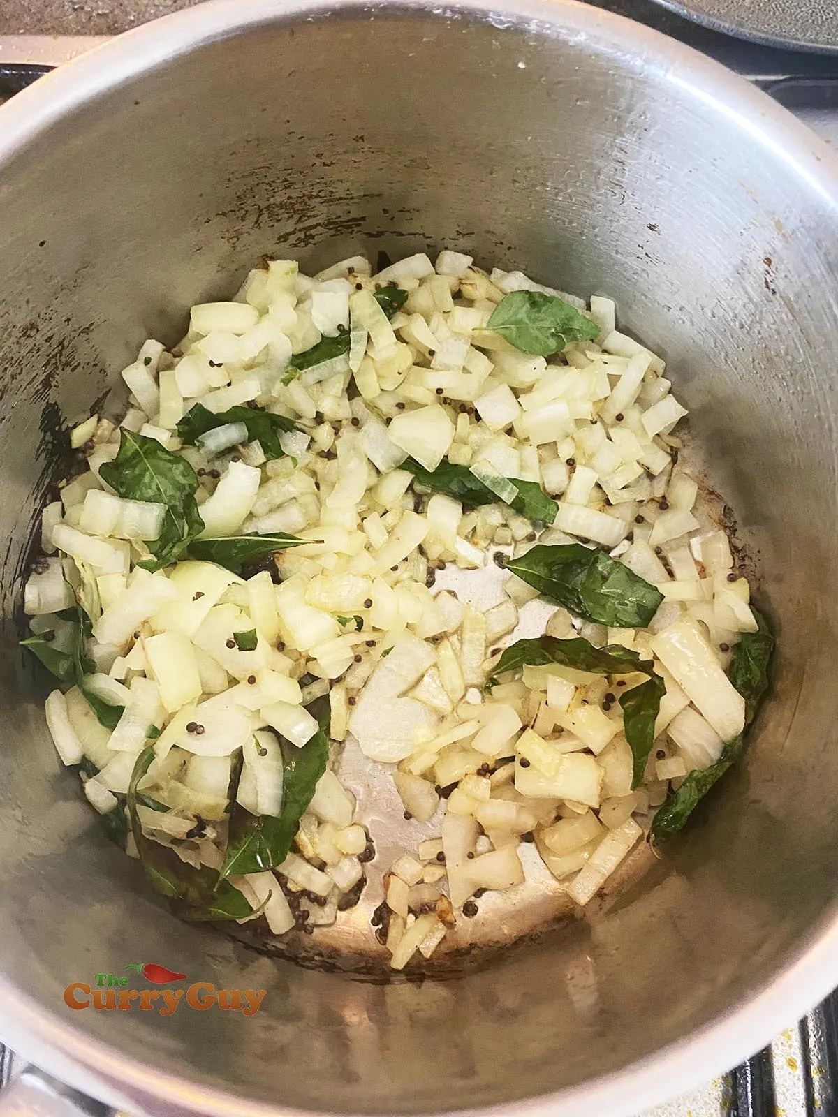 Frying onions.