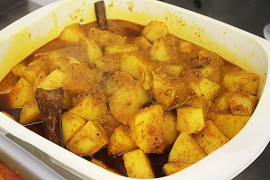British Indian restaurant style pre-cooked potatoes