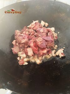 Frying meat and fat