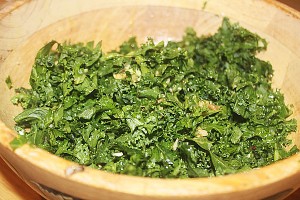 Indian style curly kale salad