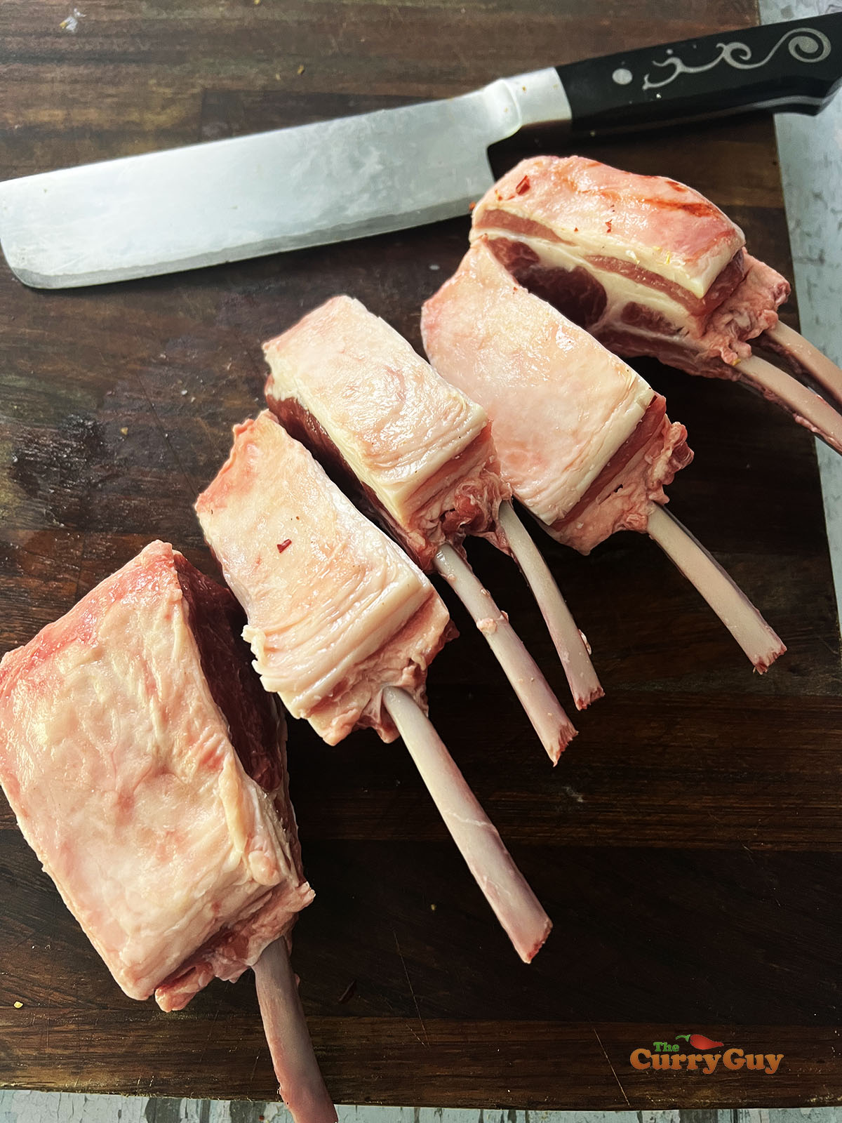 Slicing lamb chops