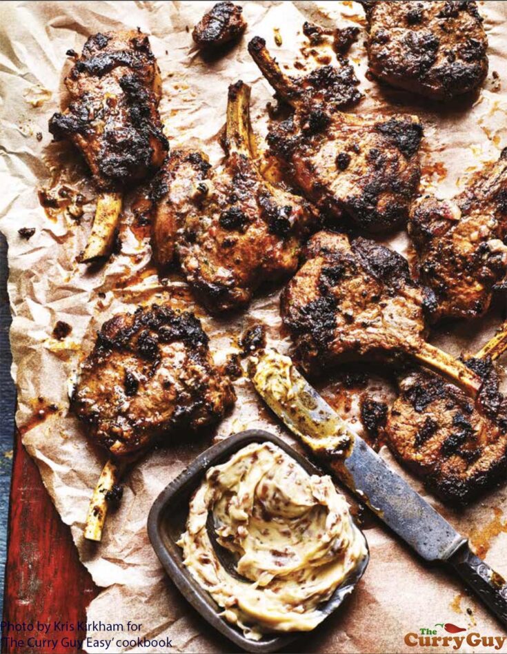 Indian lamb chops with anchovy butter
