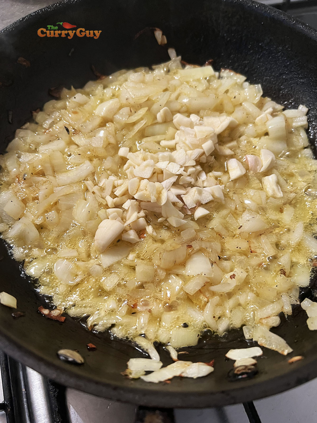 Frying onions and garlic