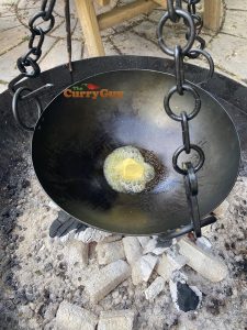 Frying butter in pan