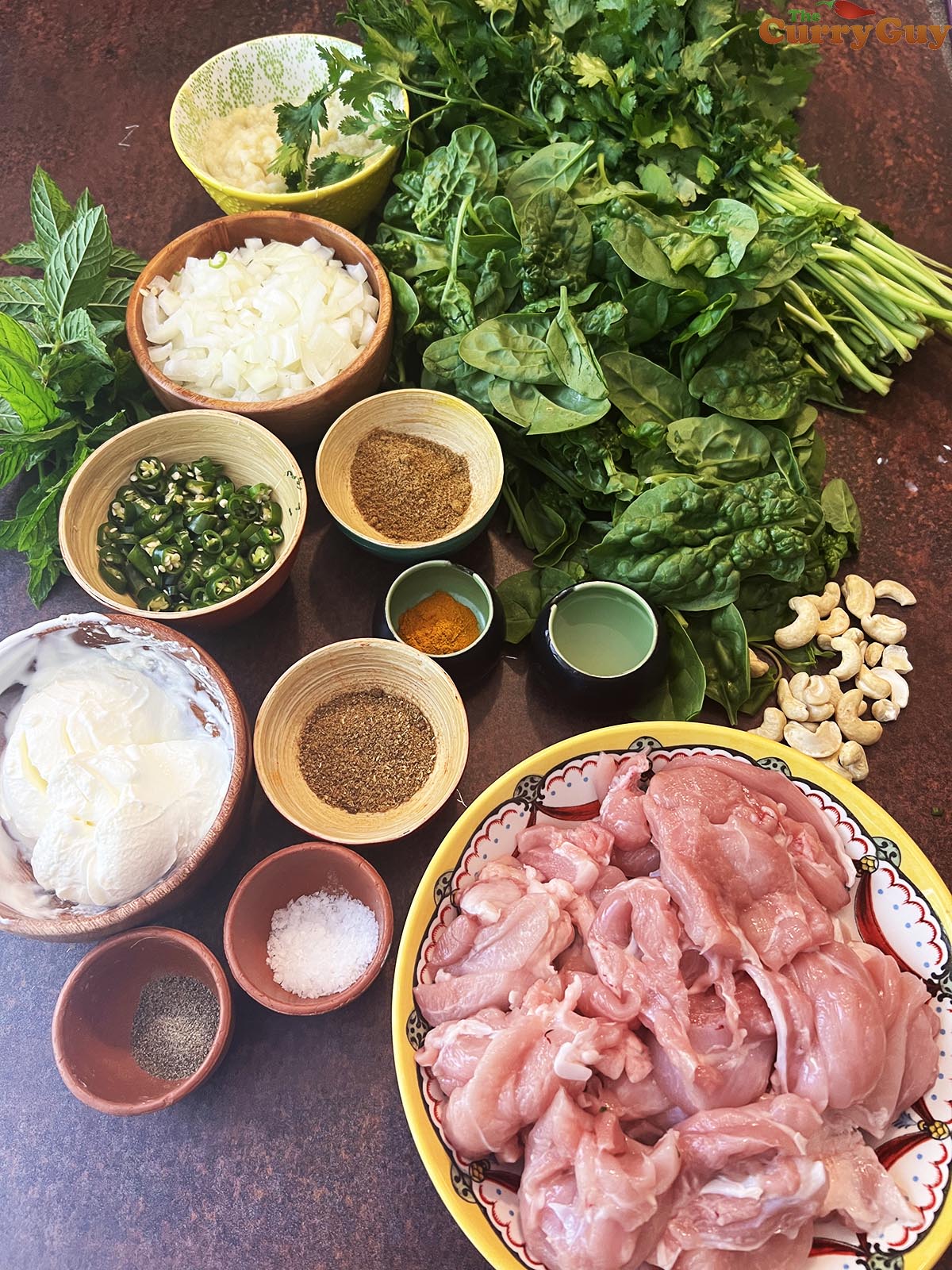 Ingredients for hariyali chicken tikka
