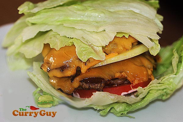Lettuce wrap cheese burger