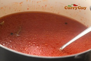 Making Indian tomato soup