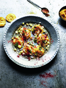 Dahi papdi chaat from The Curry Guy Veggie Cookbook