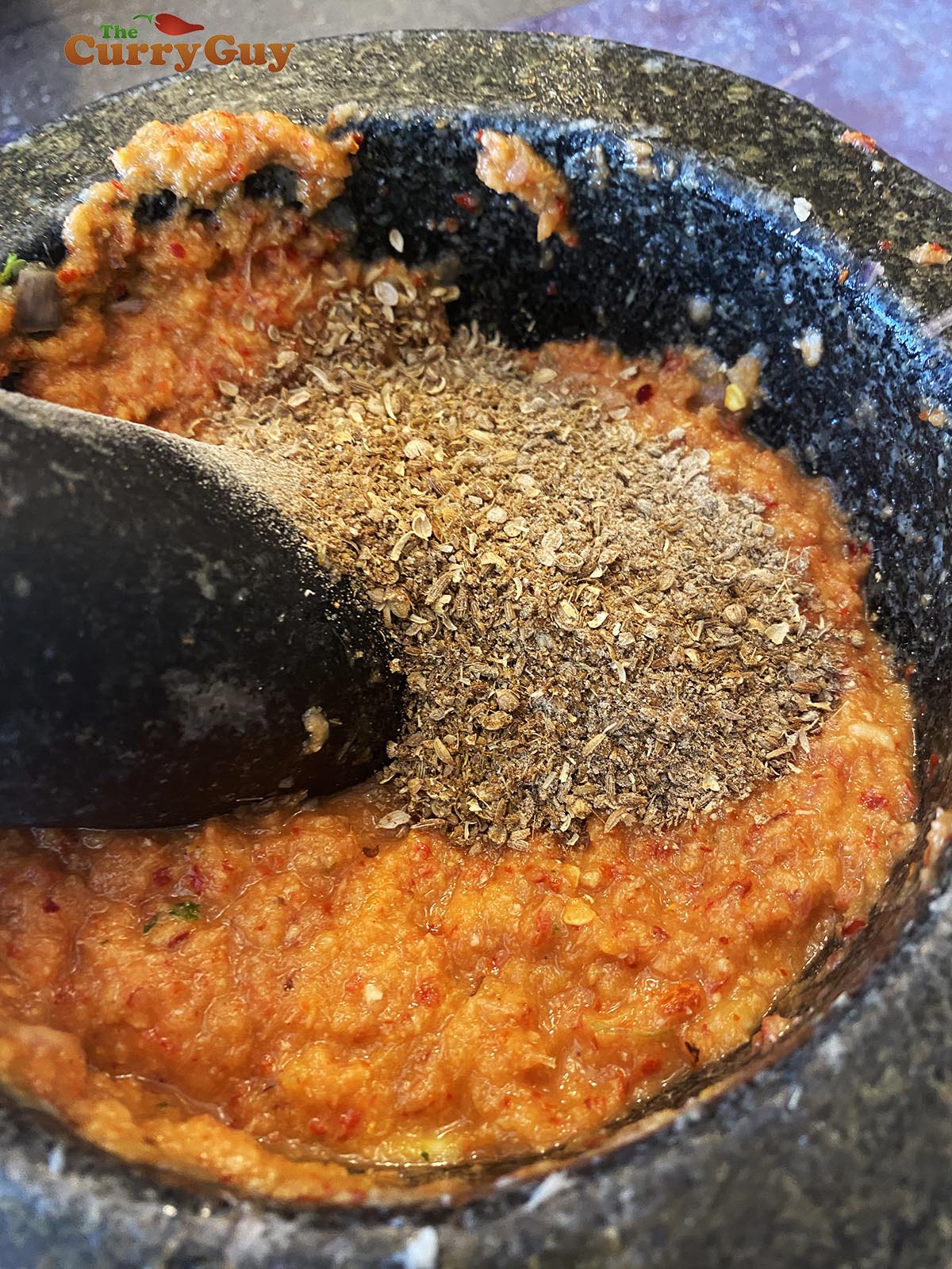 Thai red curry paste.