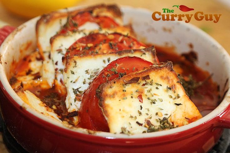 Baked Paneer With Spicy Tomato Garlic Sauce