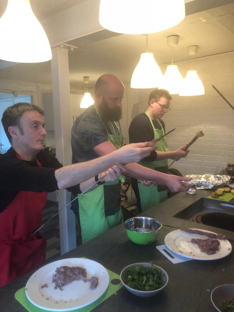 Making seekh kebabs