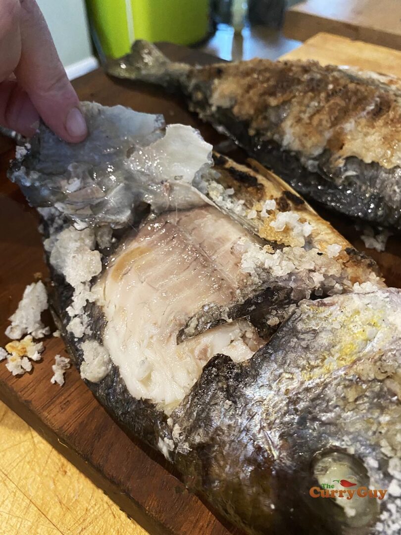 Curst Fish Thai Salt Crust Fish With Seafood Sauce - The Curry Guy