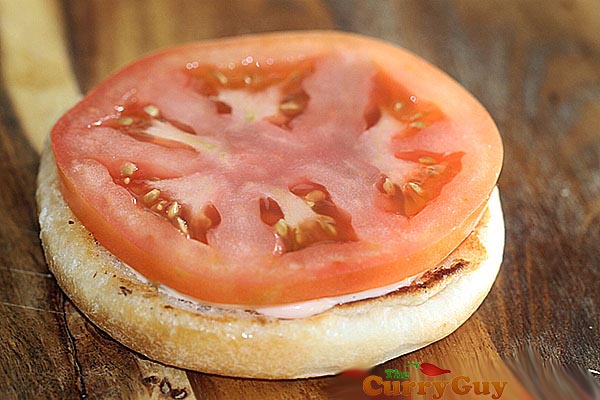 Hamburger recipe includes large tomatoe