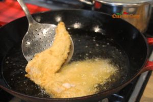 frying the chicken