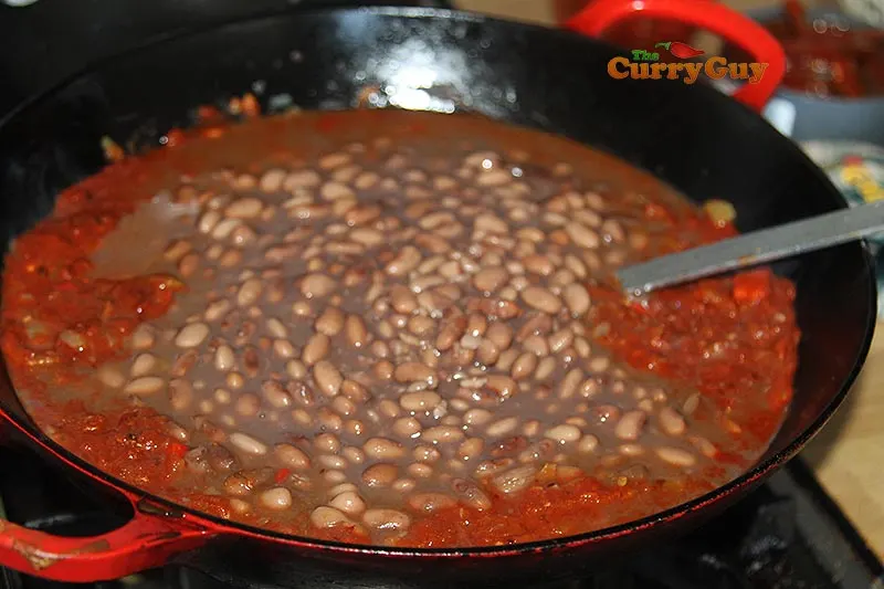 Adding pinto beans to sauce