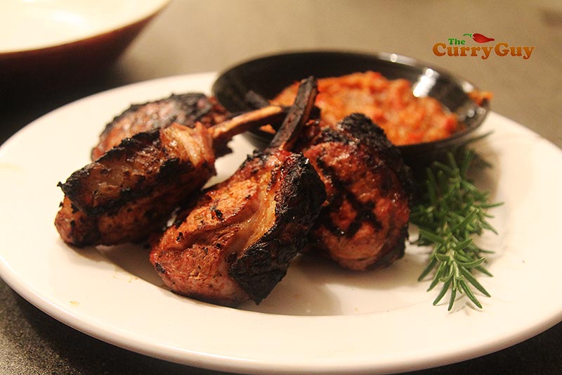 grilled lamb chops on a plate