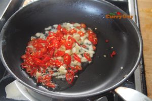 Making the chilli and garlic sauce