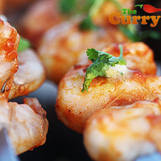 Roasted Red Pepper & Tomato Marinated Tandoori Prawns