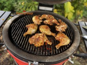 Barbecuing grilled chicken
