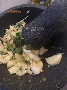 smashing garlic