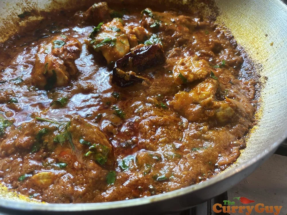 Madras curry ready to serve.