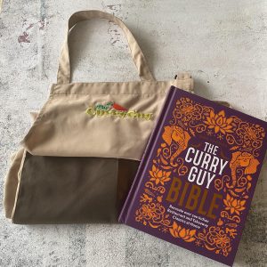 Curry Guy Bible with Light brown apron and dark brown pocket
