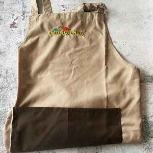 Brown curry guy apron with brown pocket