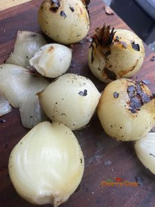 Cooked onions.