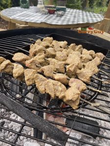 Lamb skewers on the barbecue