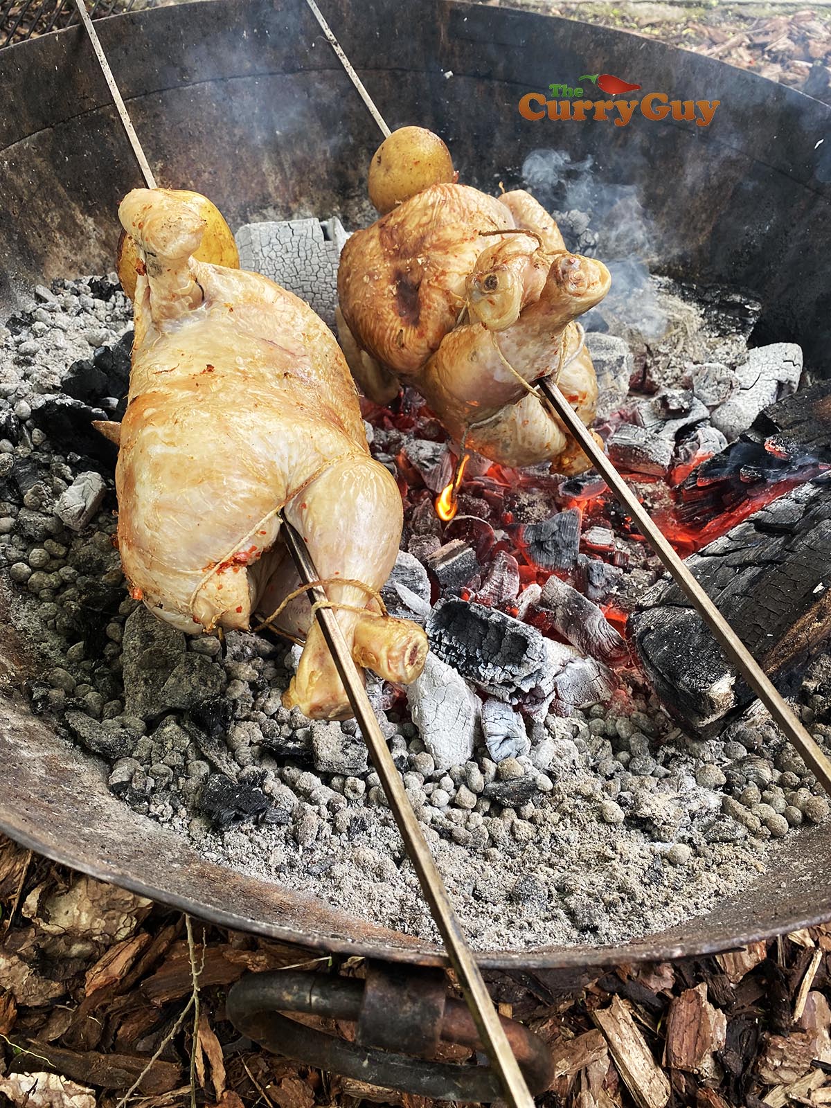 Charred chickens