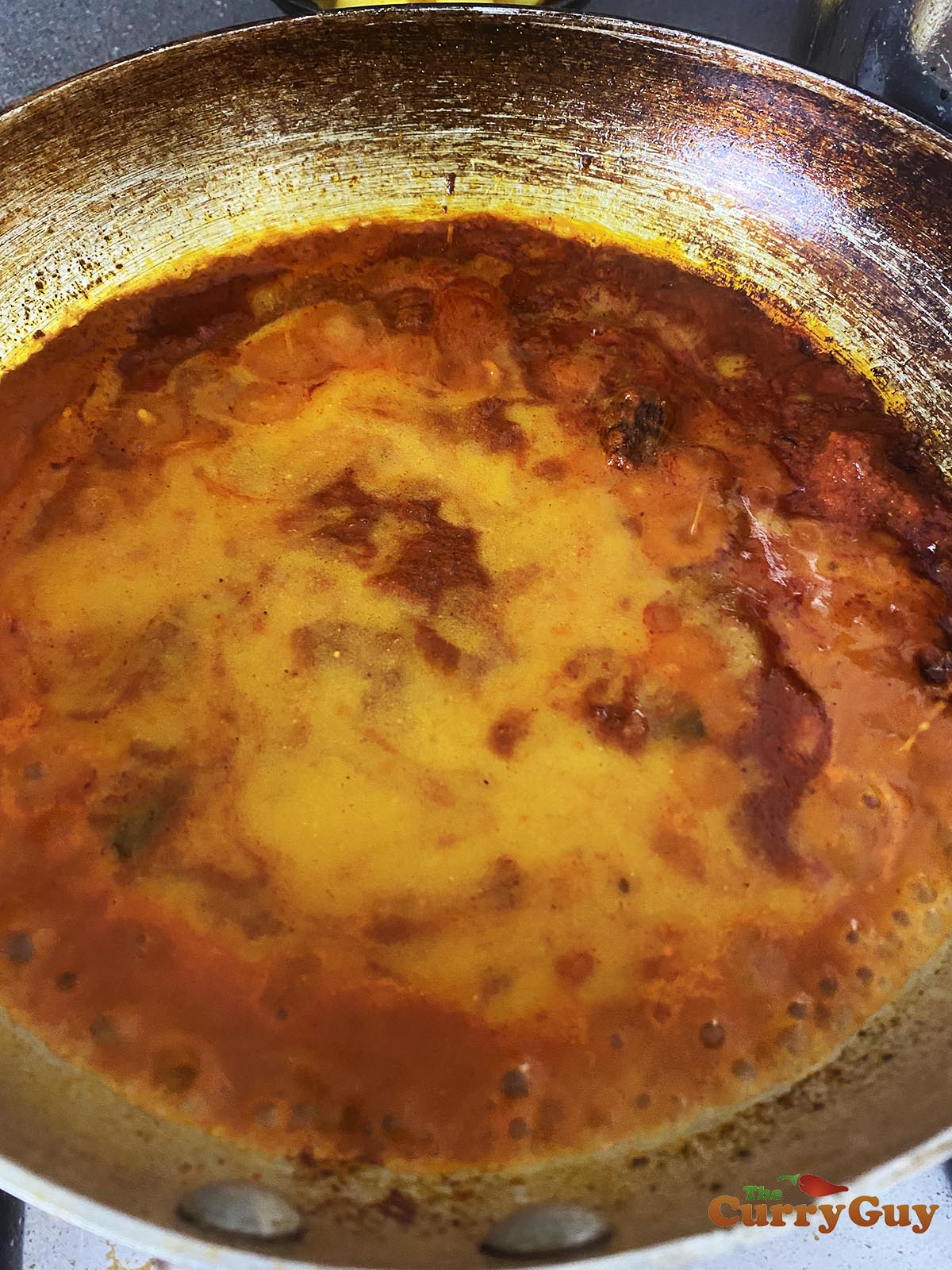 Adding base sauce to pan