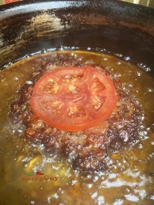 Chapli patty with tomato