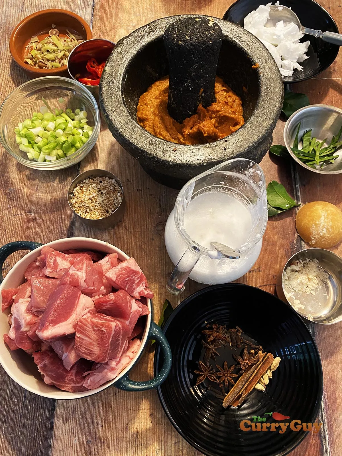 Ingredients for beef rendang