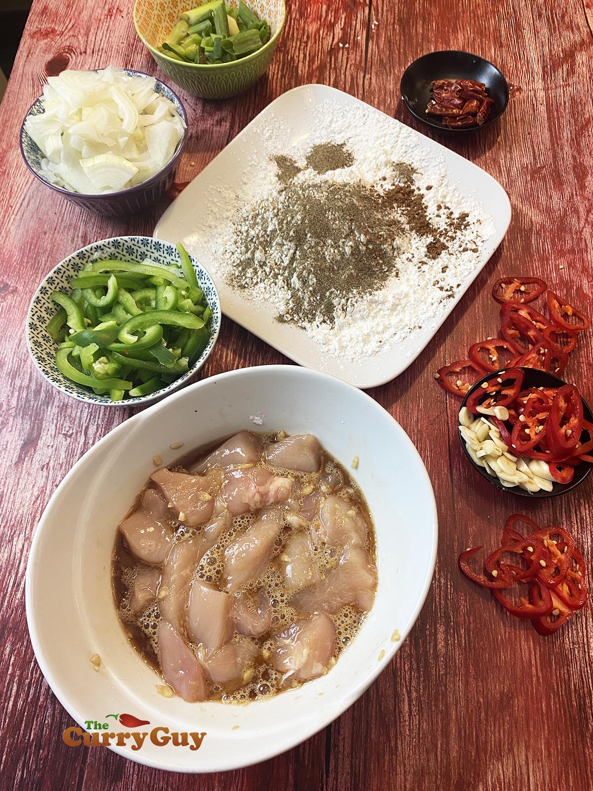 Ingredients for salt and pepper chicken