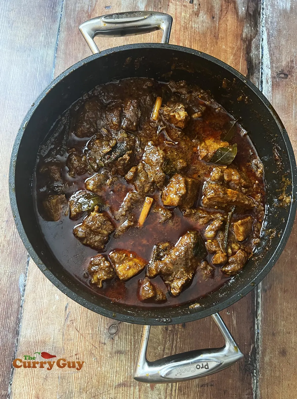 Finished black pork curry