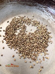 coriander seeds roasting
