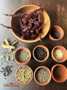 Ingredients for Sri Lankan curry powder