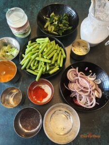 ingredients for green bean curry