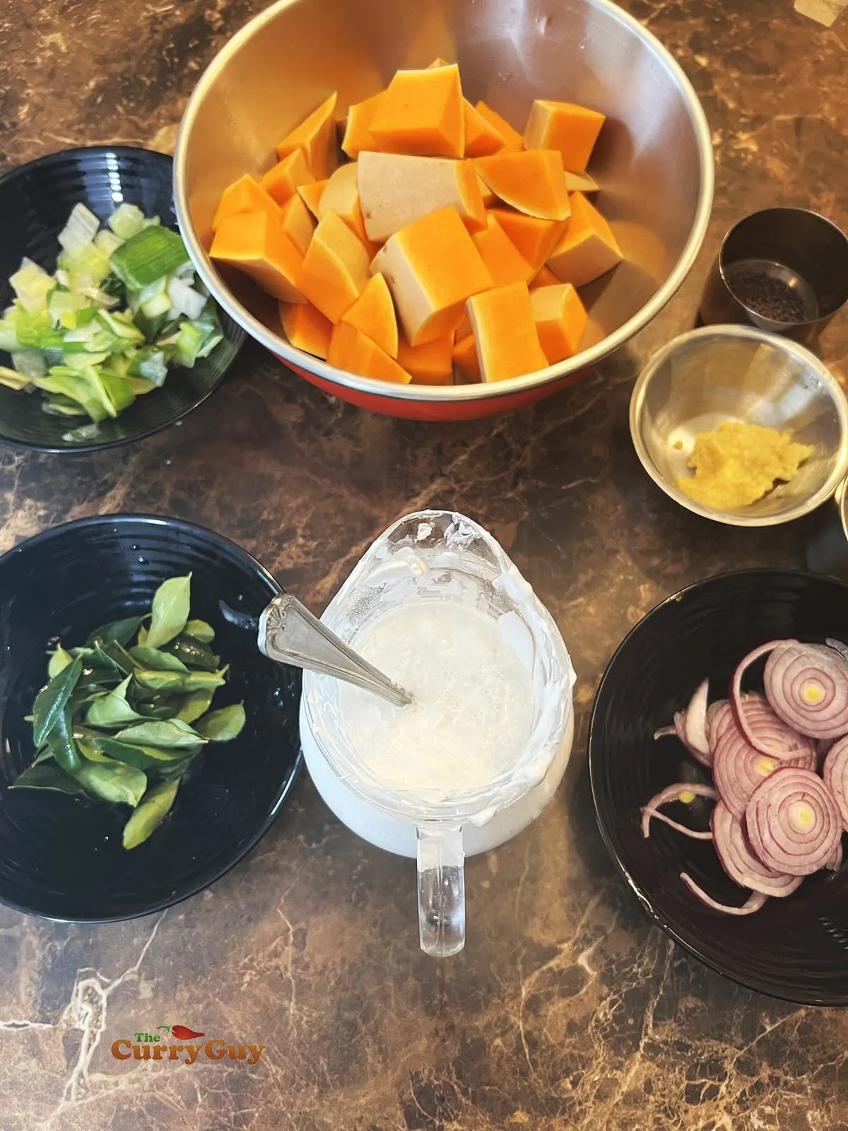 Ingredients for butternut squash curry