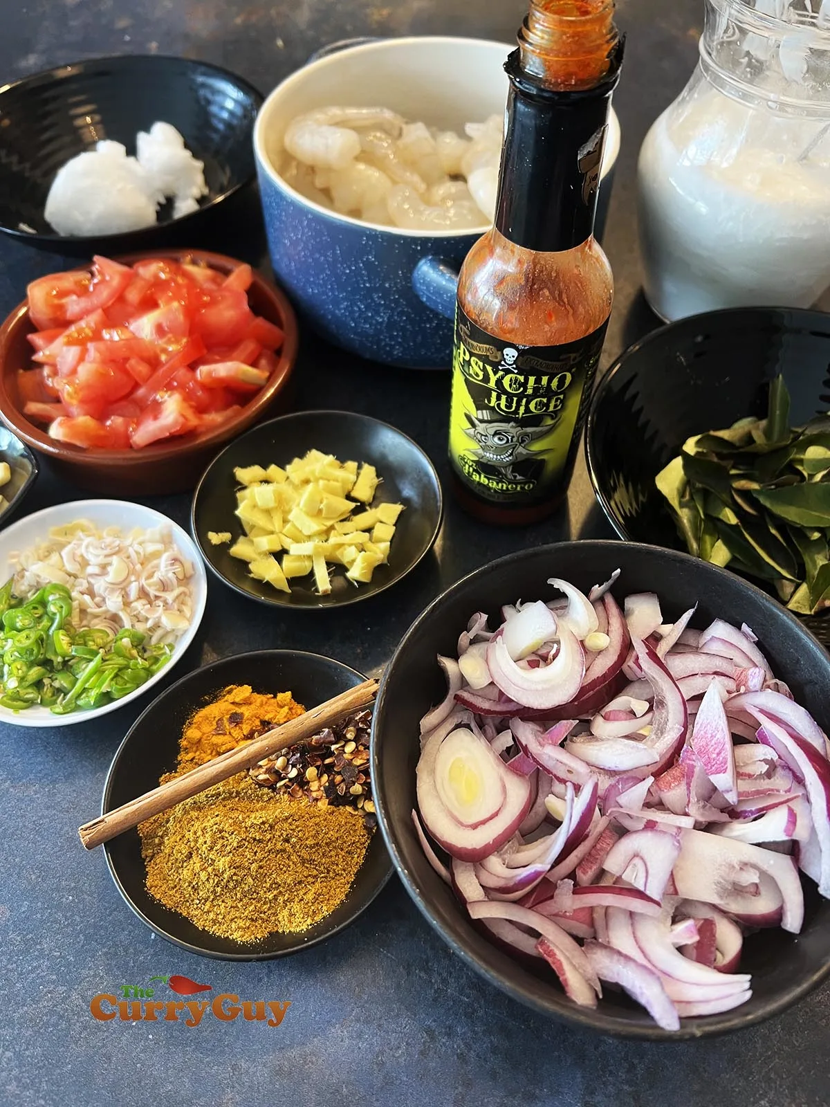 Ingredients for prawn curry