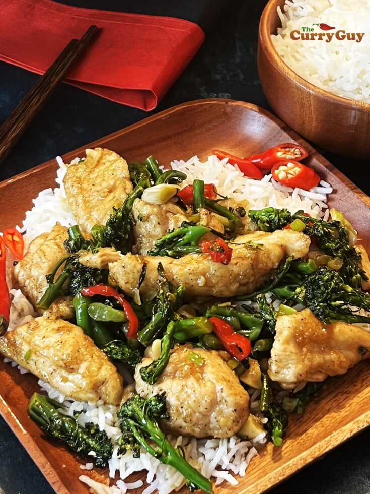 Chinese crispy chicken and broccoli