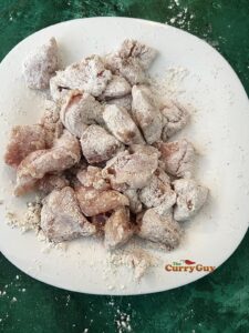 Flour dusted chicken