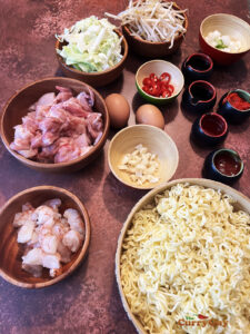 Ingredients for nasi goreng